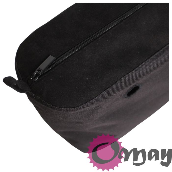 Czarny organizer do OBAG STANDARD eko zamsz SZTYWNY 2 kieszenie OMAY