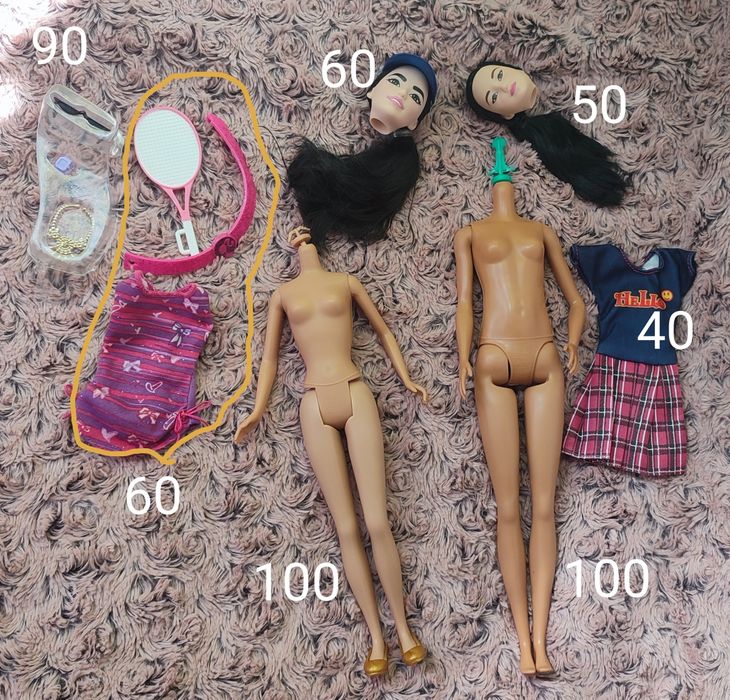 Запчастини Барбі та одяг акси перука 1/3 БЖД