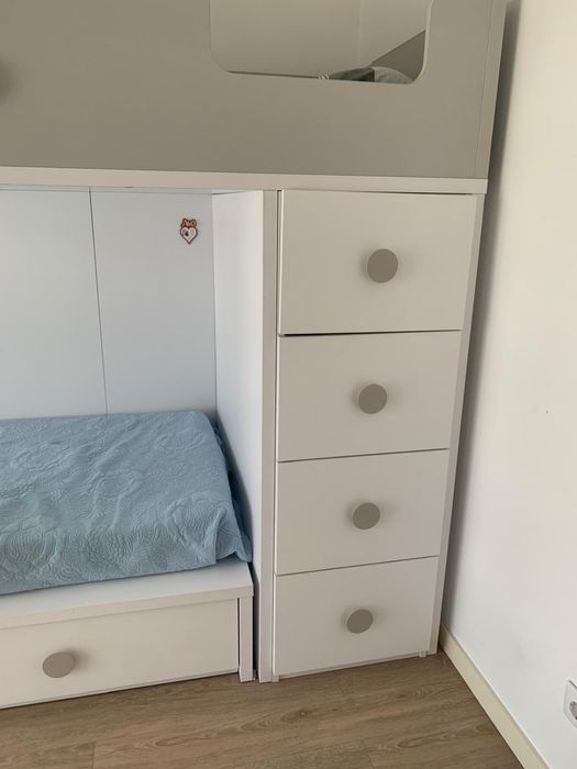 Beliche de adulto / criança com 2 gavetões e 4 gavetas