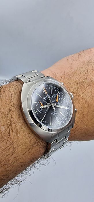 Atlantic Timeroy CS Chrono - Black - szafir, bransoleta - Swiss Made