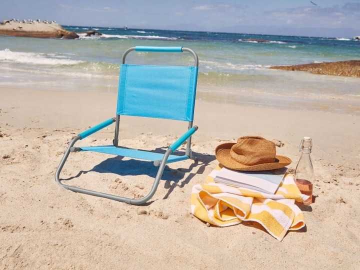 CRIVIT Krzesło plażowe niebieskie ok. 59 x 45 x 52,5 cm składane lekki