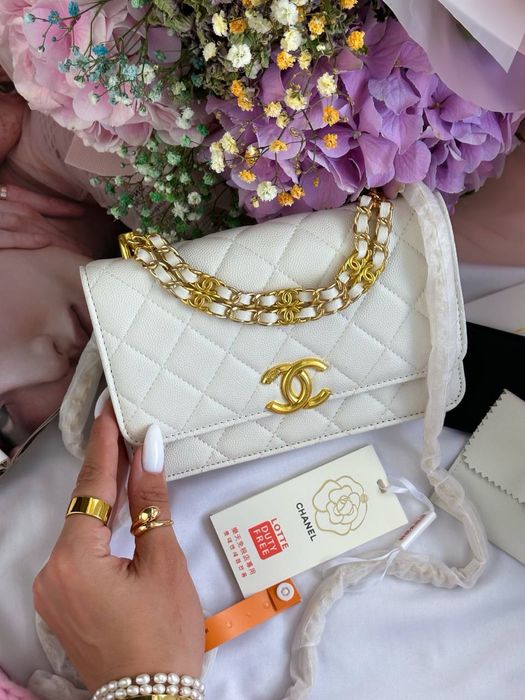 Сумочка Chanel Wallet on Chain Milk/Gold