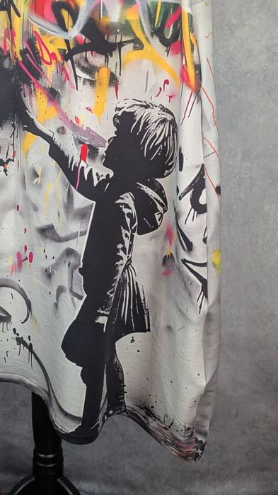 Auri Lili nowa spódnica Parampara wzór a la Banksy L 40