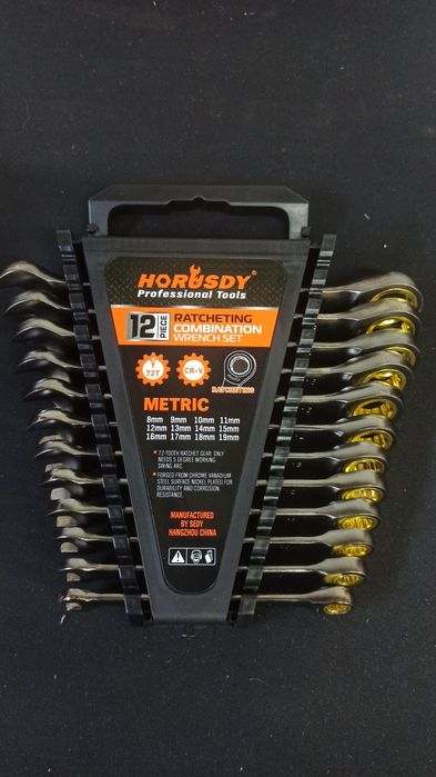 Набір ключів з тріскачкою 8-19 мм Horusdy