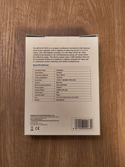Microfone de conferência BOYA BY-MC2