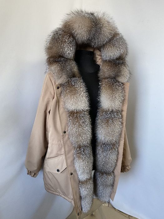 Женская зимняя парка куртка с натуральным мехом блюфрост, 42-60 размер