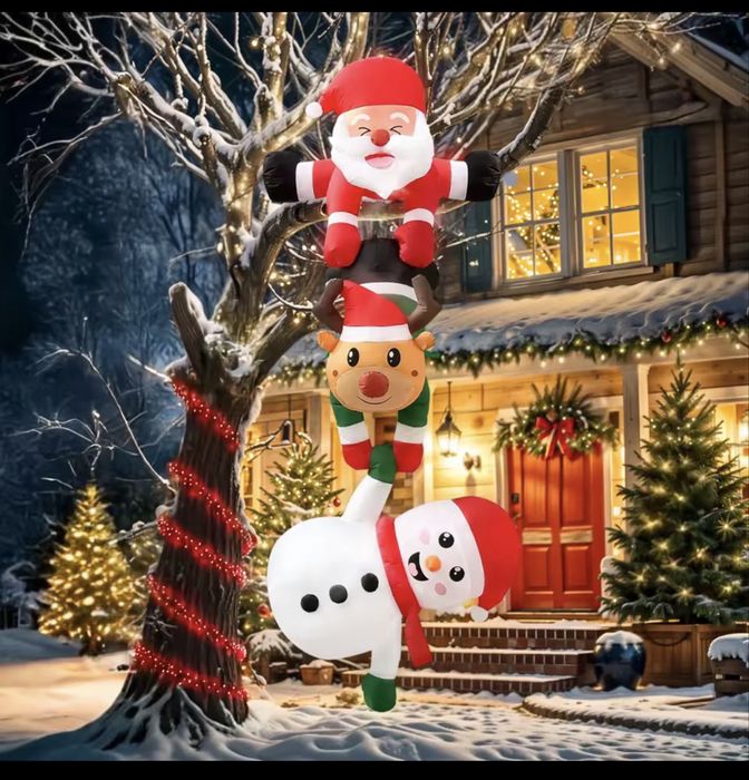 Pai Natal pendurar no telhado - Insuflavel