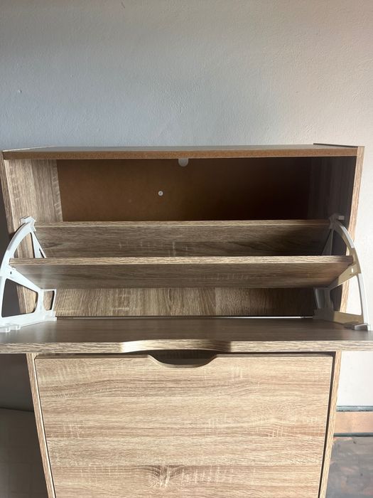 Sapateira em Carvalho natural com 4 gavetas