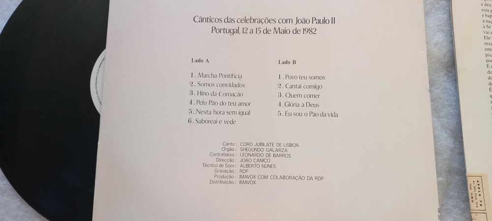 João Paulo II - Dois LP´s Vinil Fatima Portugal 1982