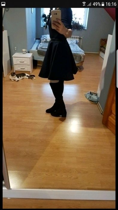 Granatowa sukienka na wesele na studniówkę M S
