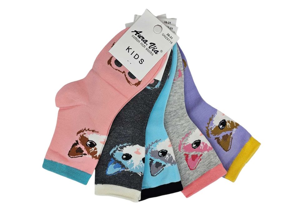 5x skarpety dziewczęce Aura via 28-31