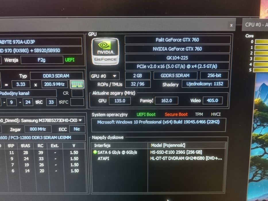 Zestaw komputer PC. 27' 75hz SSD GTX