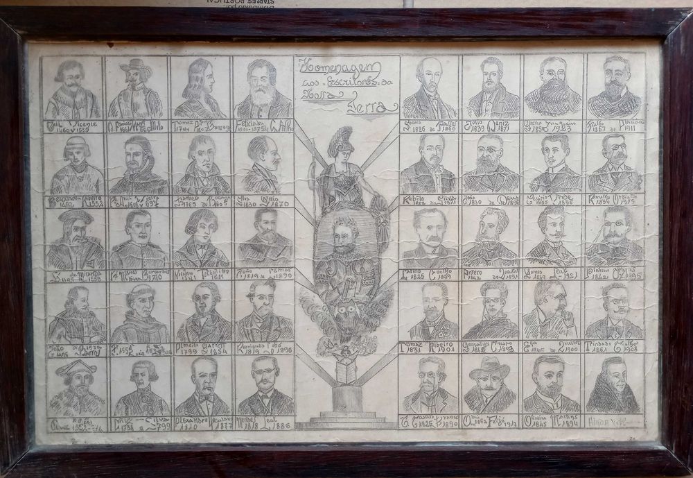 Quadro "Homenagem aos escritores da nossa terra"