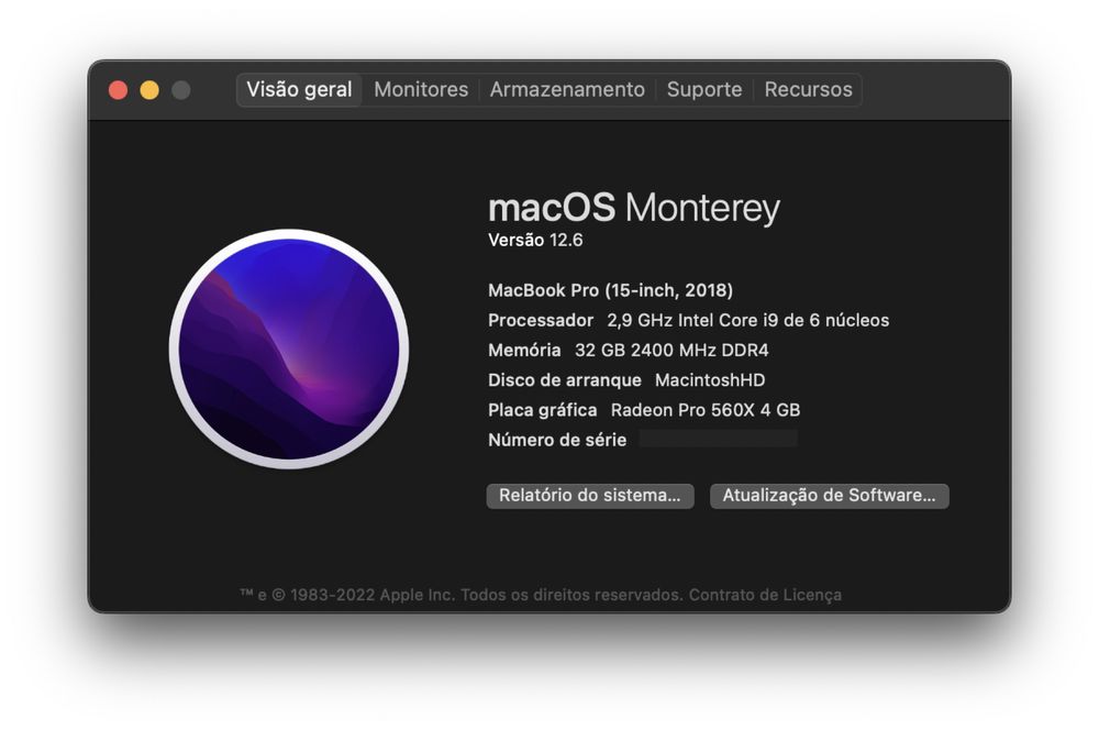 Macbook Pro 15 i9 32GB GFX 4G 500 SSD