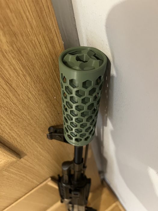 Tłumik ASG 48×130 mm Honeycomb – Zielony (M14x1 CCW)