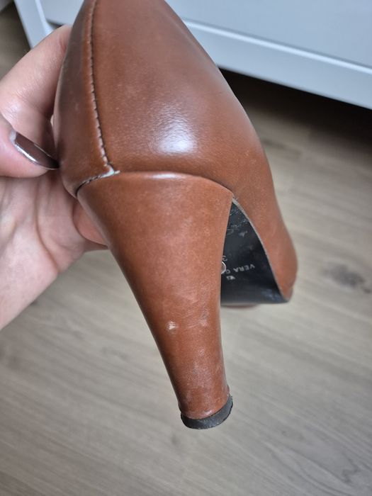 Buty czółenka damskie skóra naturalna 37 Venezia brązowe czekoladowe