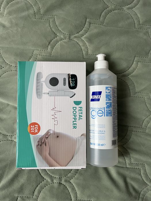 Detektor tętna płodu i gel, doppler