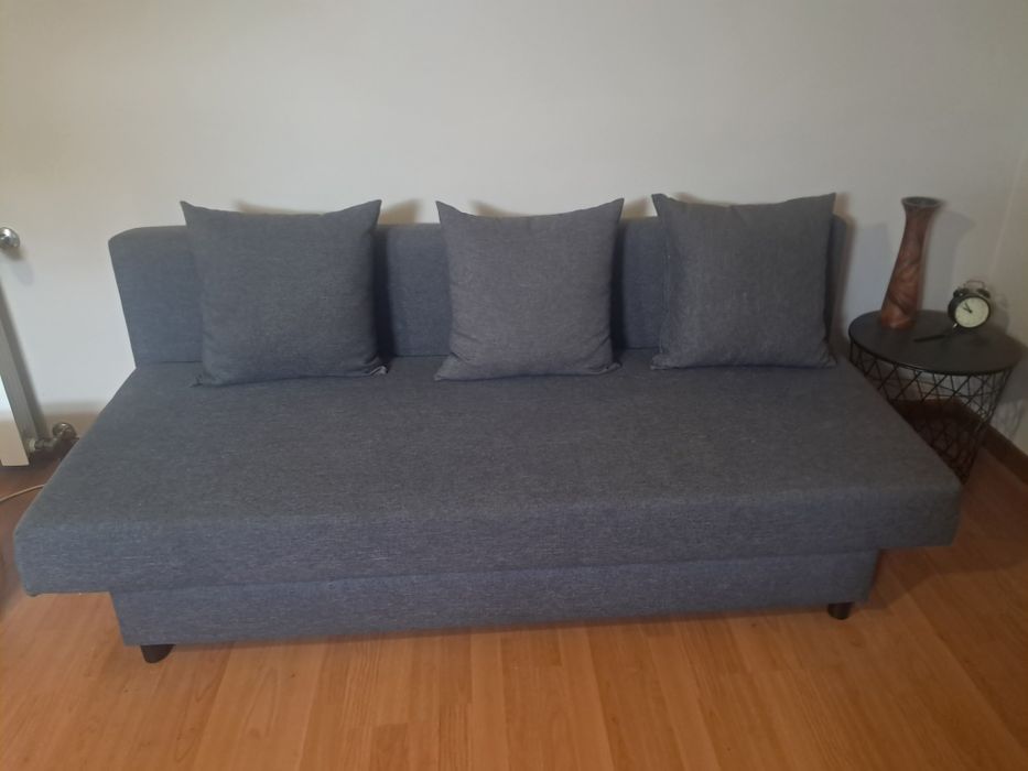 Sofa cama 140 cm, cinzento