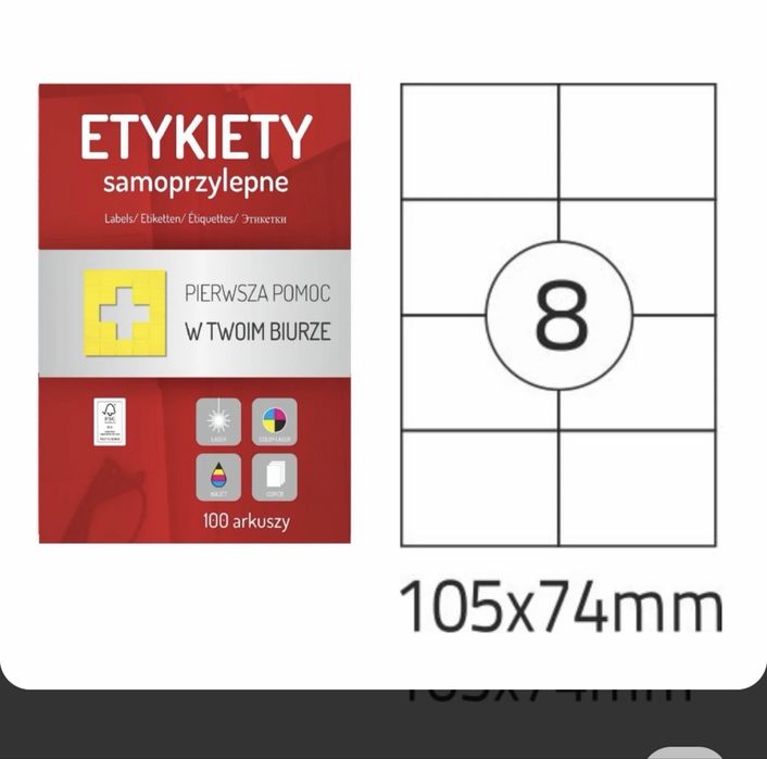 Etykiety samoprzylepne A4 100 szt.