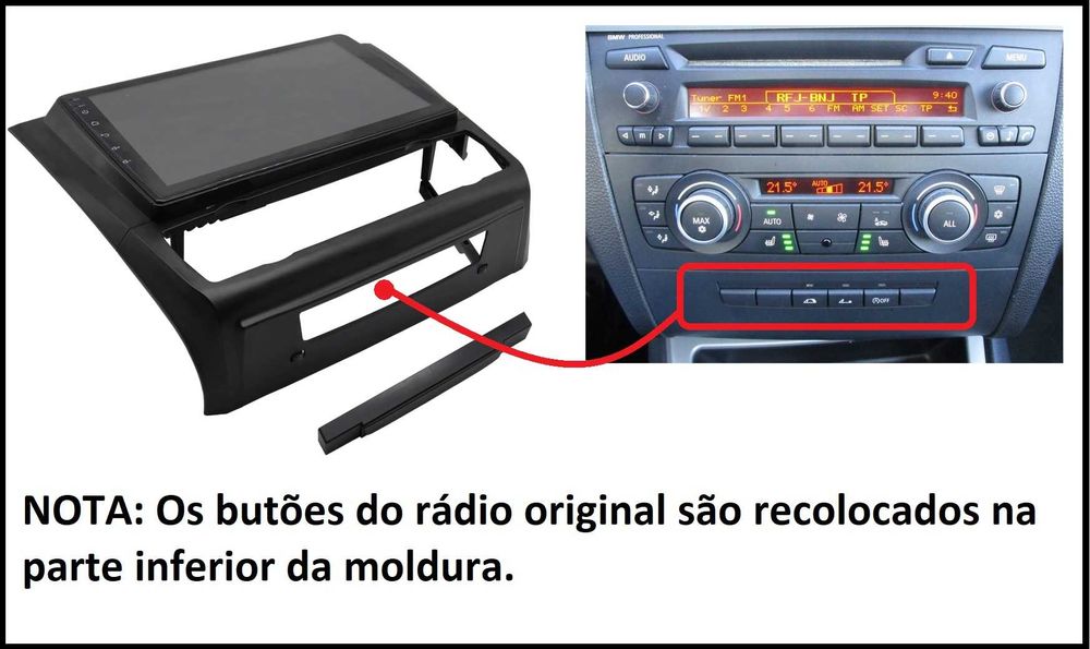 (NOVO) Rádio 2DIN 9" • BMW Serie 1 (E81 E82 E87 E88) • Android 4+64GB