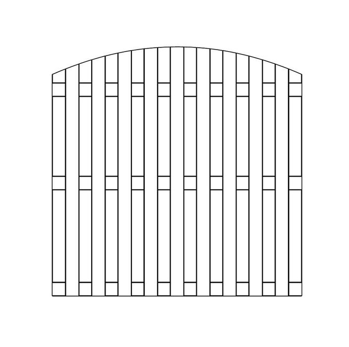 Płot osłonowy z  łukiem MULTI 180x180/160 Listwowy