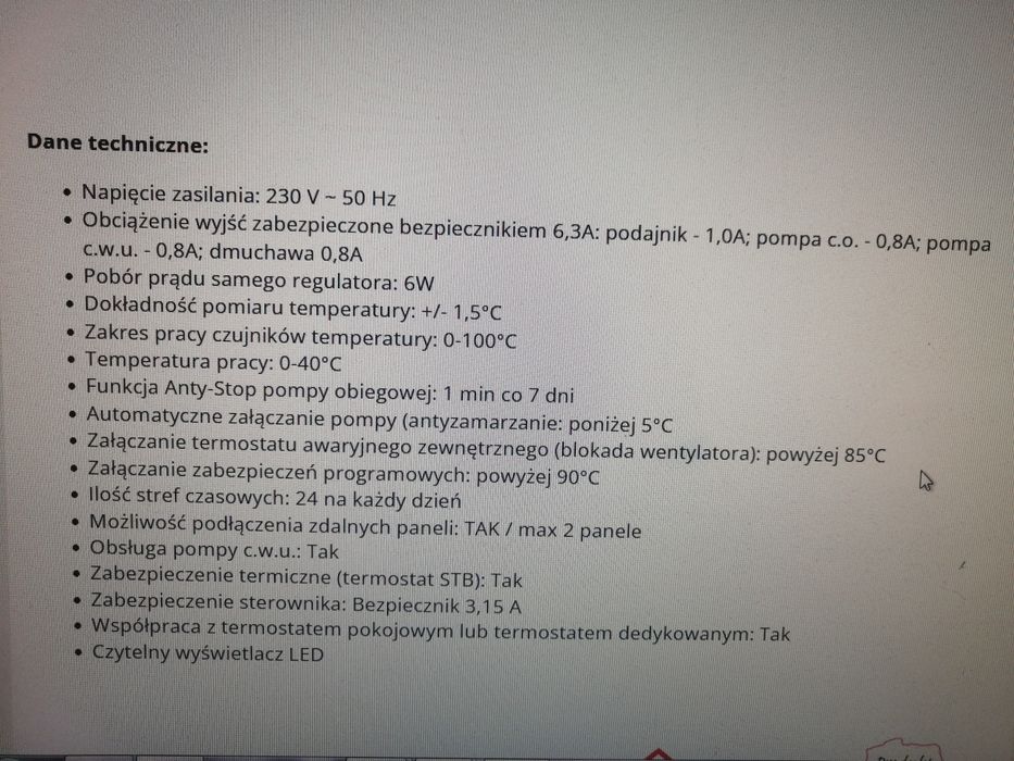 Sterownik do pieca komster negros