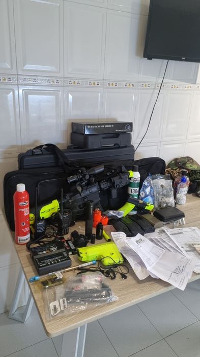 Vendo equipamento airsoft tudo junto ou troco por aquario minimo  300l, VR da ps5 ou portatil actual