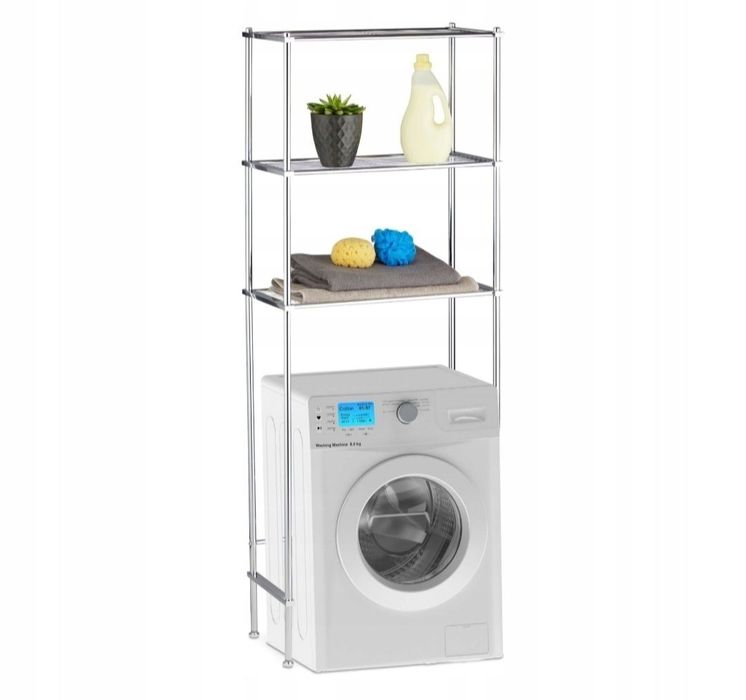 Relaxdays Organizer lazienkowy na automat szary 30x63x162 cm