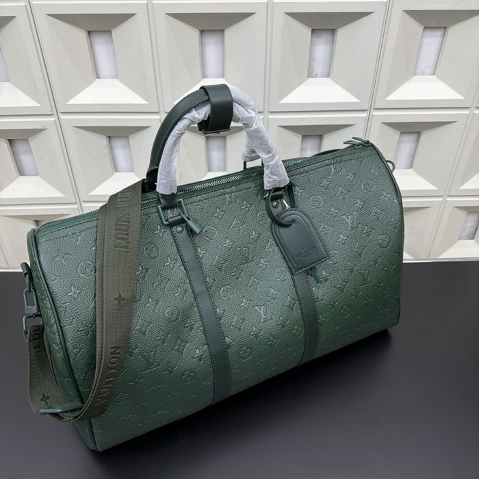 Louis Vuitton Keepall сумка зеланая кожаная спортивная дорожная