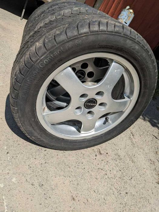 Диски Borbet R16 б\у 4 шт + резина Continental 205\55\R16 ,Цена 1 шт