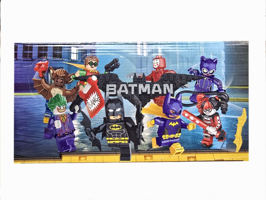 Nowe klocki figurka Batman movie zestaw 8 sztuk Robin Catwoman Joker batgirl harley quin iwi kobieta kot człowiek nietoperz kabuki kompatybilne z Lego
