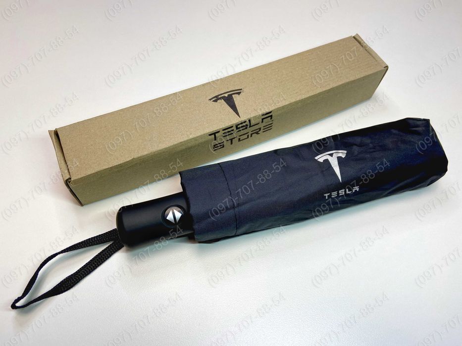 Брендована парасоля-зонт з функцією авто складання Tesla Model 3/Y/S/X