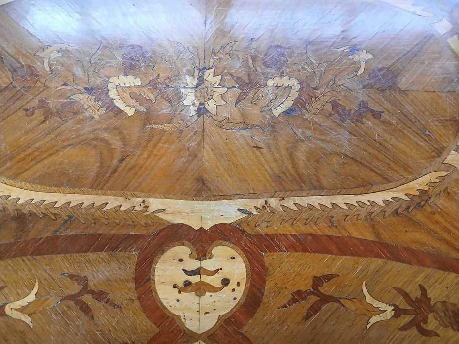 Biurko pałacowe DREWNIANE intarsja przywiezione zFrancji ODBIÓR BĘDZIN