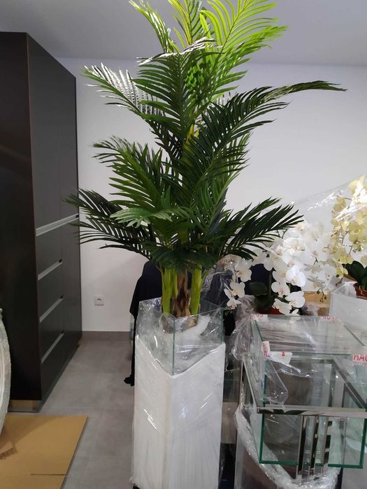 Floreiras decorativas lacadas e em folha de madeira