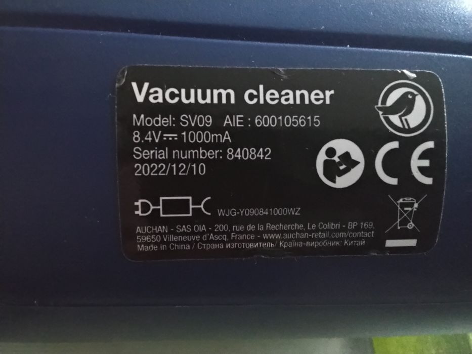 Vendo Aspirador de Mão Sem Fios Auchan SV09 -