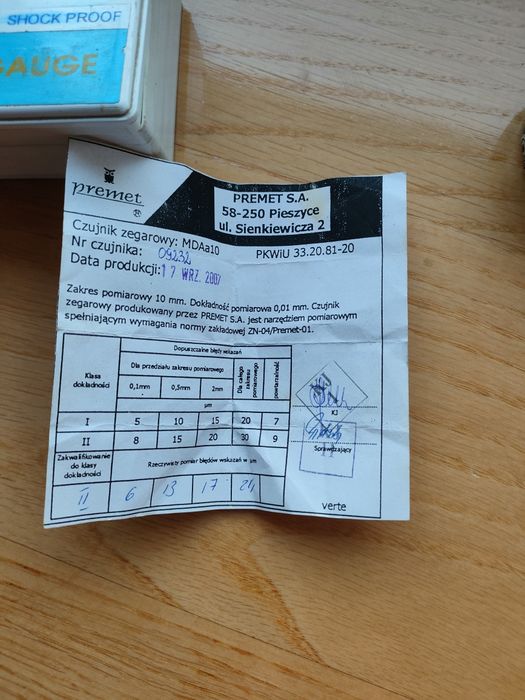 Czujnik zegarowy MDAa10 10mm Premet s.a.