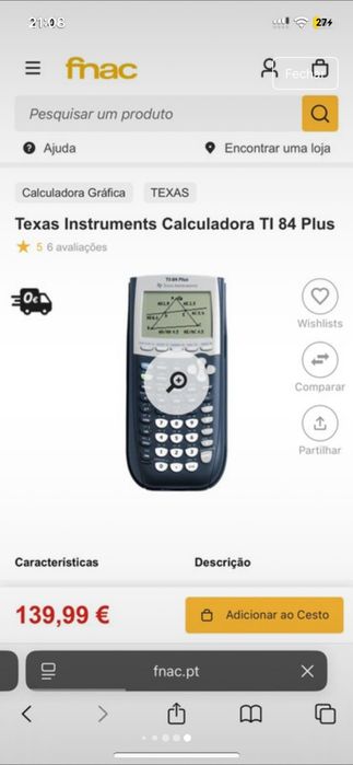 Calculadora Texas TI-84 Plus