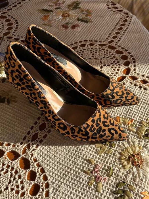 Czółenka damskie na obcasie Leopard Cheetah Stiletto