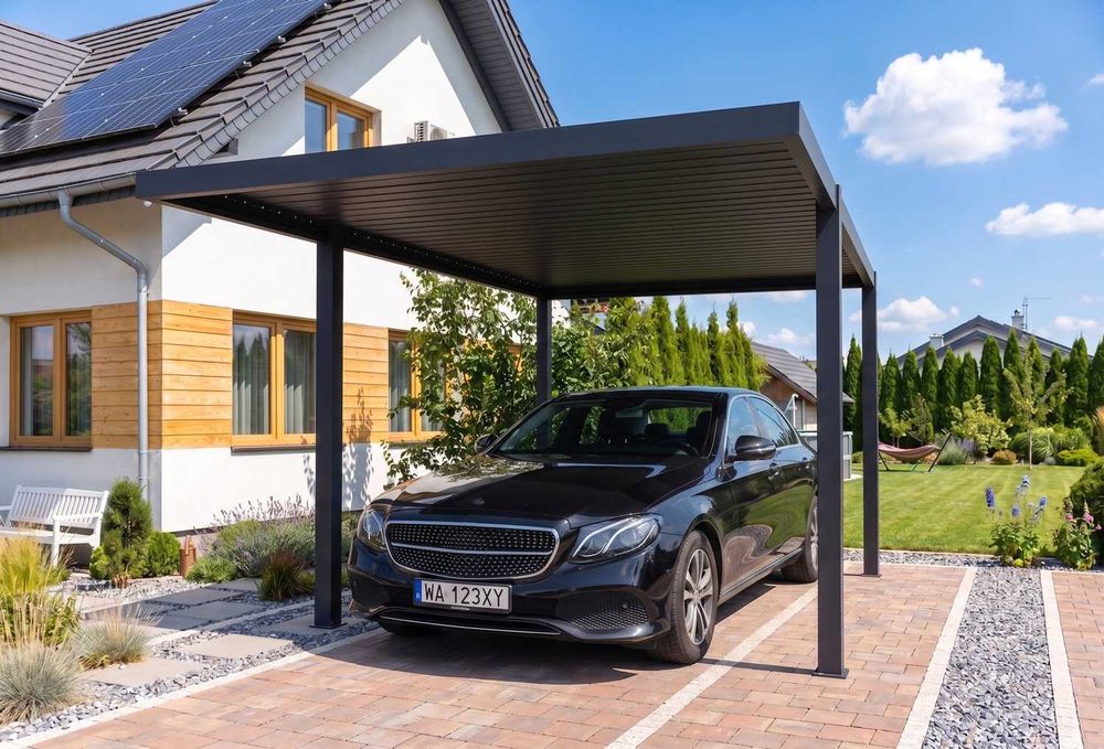 Wiata garażowa na samochód CarPort 5×3 m / stalowa / solidna konstrukcja