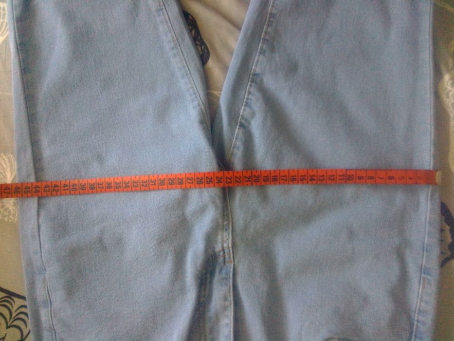 Spodnie jasny jeans damskie L cienki jeans