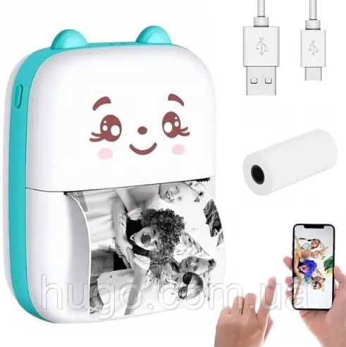 Портативний Міні принтер дитячий з папером  Бездротовий Bluetooth друк