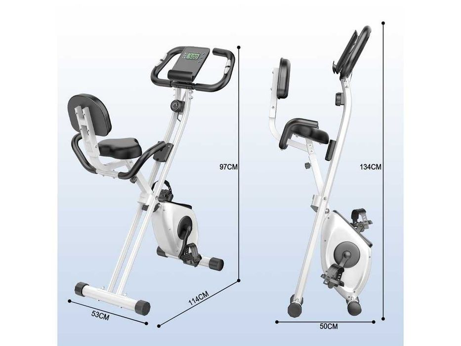 Bicicleta De Exercício X-Bike E R-Bike 2 Em 1 com Monitor De Frequência Cardíaca Ecrã Lcd - Branca