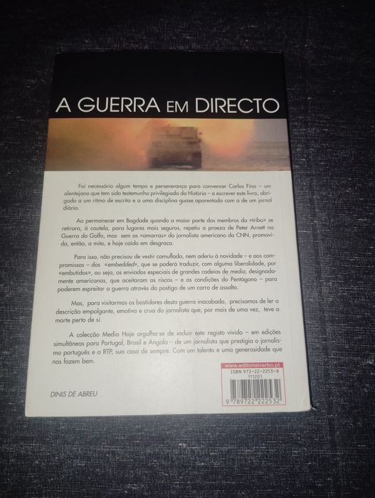 Livro A Guerra em Direto de Carlos Fino Usado