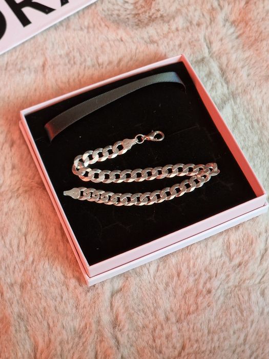 Srebrna bransoletka Pancerka ze srebra 925, długość 21.5, 7mm !