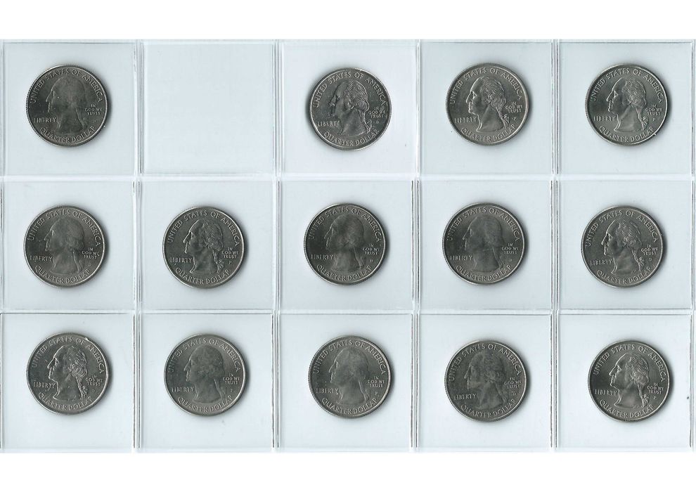 Monety USA, 1/4 dolara, 39 sztuk