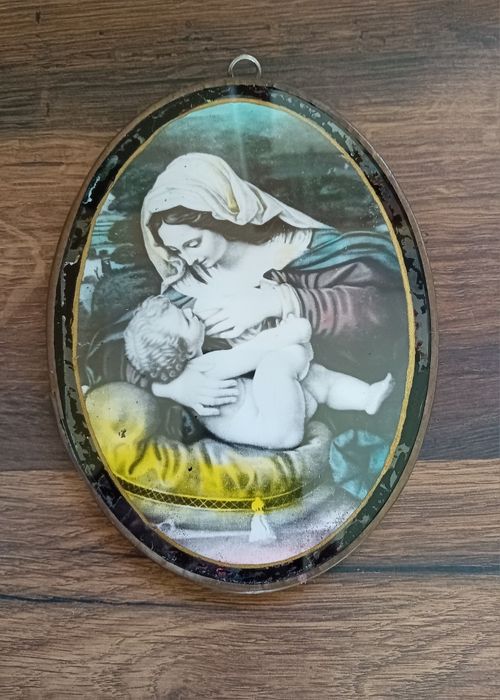 Stara Ikona Matki Boskiej z dzieciątkiem