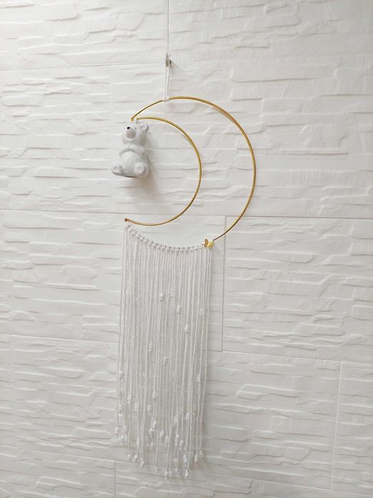 Lua com Urso Pimpão em macramé | NOVO |