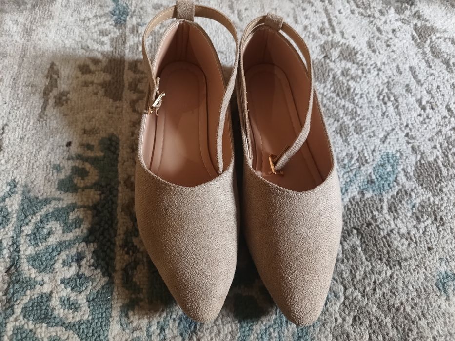 Baleriny damskie zamszowe