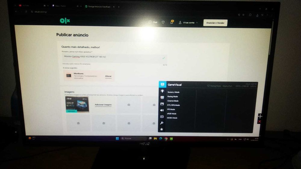 Monitor Gaming ASUS VG278QR 165hz 0.5ms - Urgente