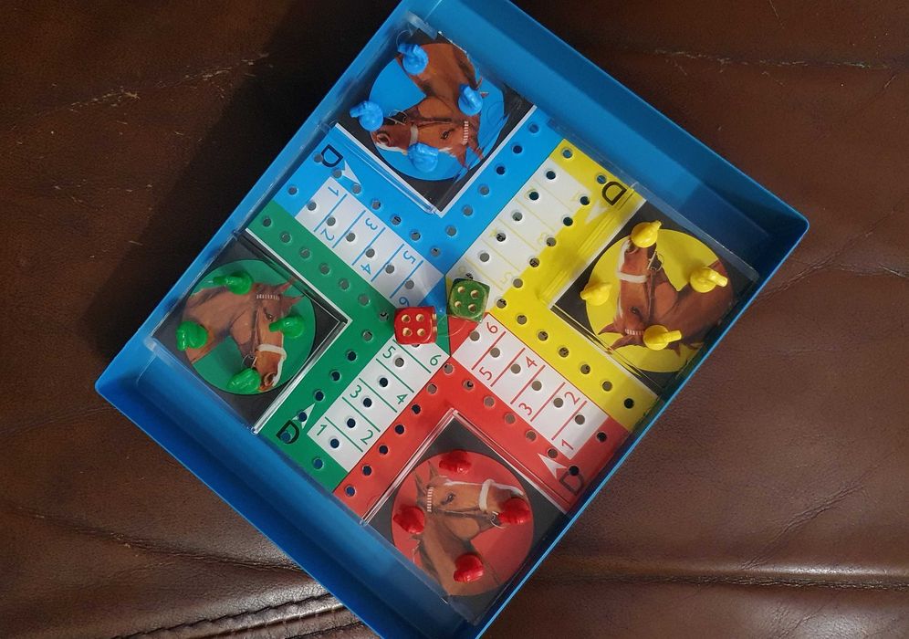 Mini Jogo dos Cavalos/Ludo/Não te Irrites, de viagem - Anos 80